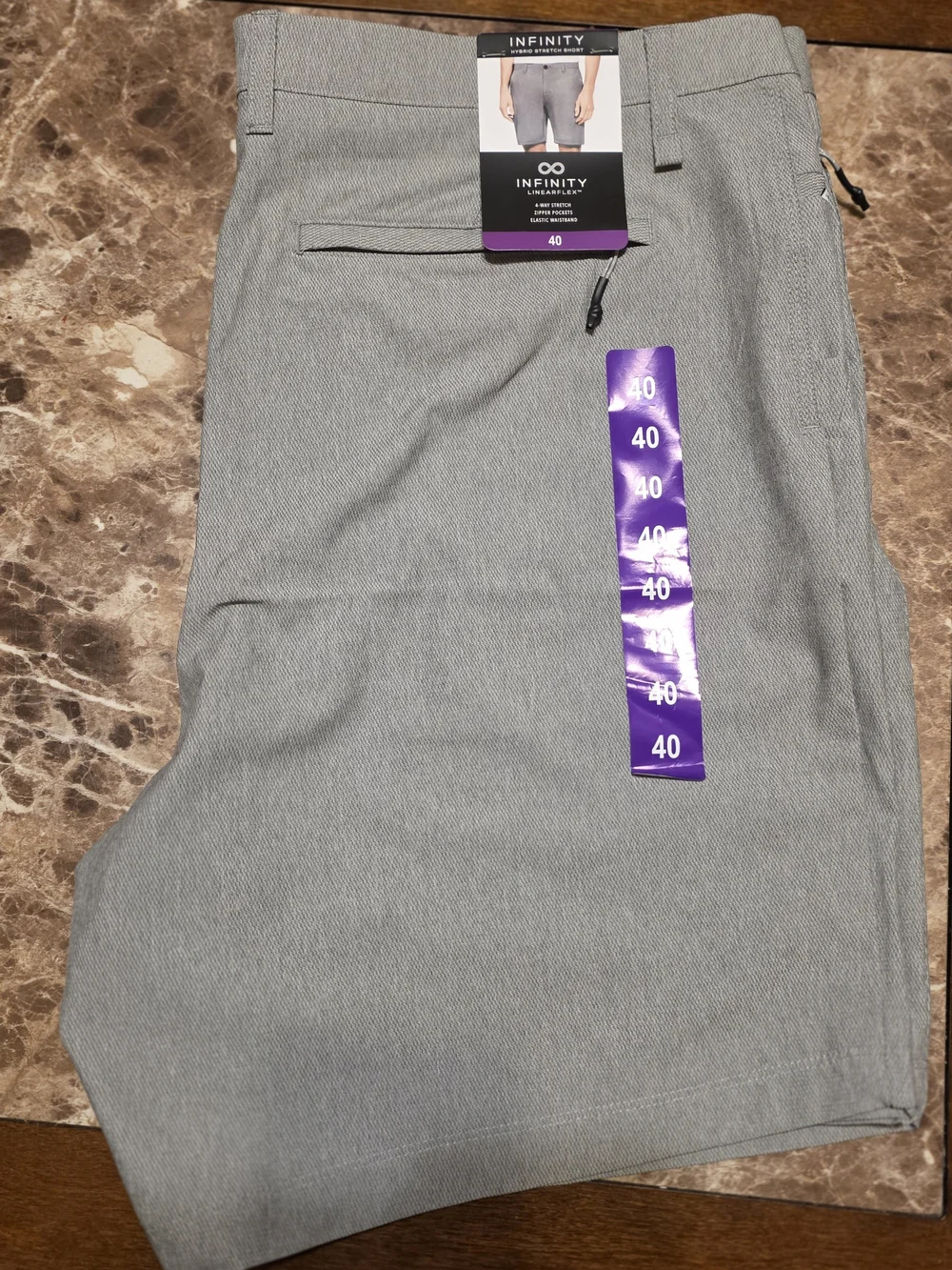 INFINITY Men’s Gray Hybrid Shorts - Light Gray Stretch